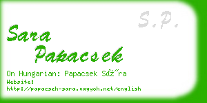 sara papacsek business card